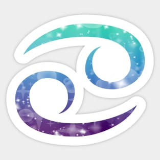 Cancer Zodiac Symbol in Magical Mermaid Colors Sticker
